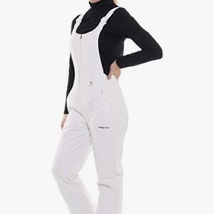Arctix White Women's Snow Overalls with Front Zip